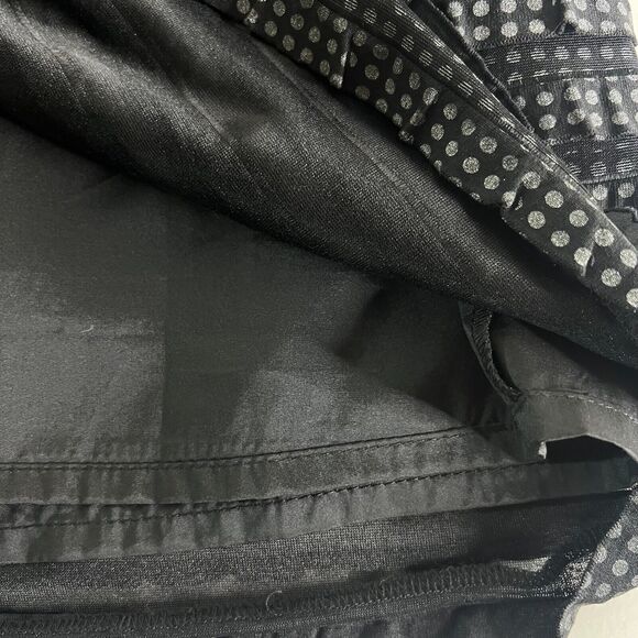 Nanette Lepore Dress‎ Sz 12 Fifi Ruffled Polka Dot Black Gray Shift Sheath - Picture 7 of 9